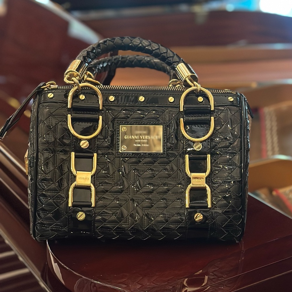 Gianni Versace Patent Madonna Snap Out Of It Bag